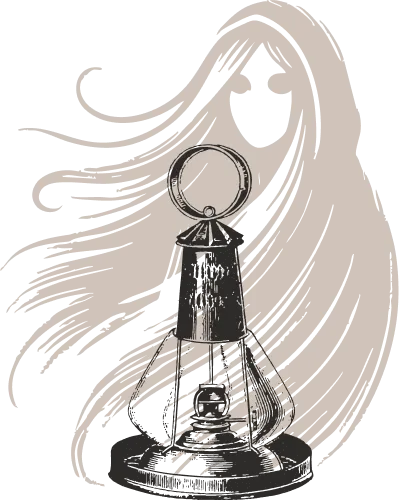 Banshee and lantern illustration
