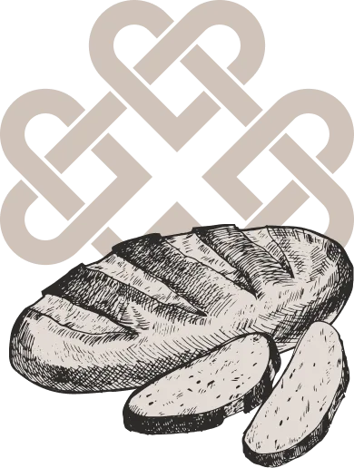 Celtic symbol and loaf of bread illustration