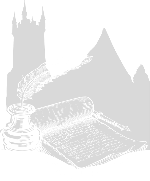 Pen and parchment illustration